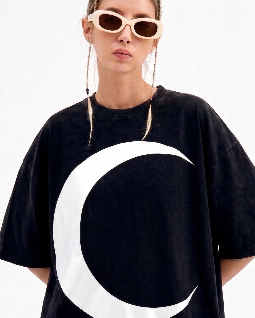 Maxi T-shirt "Moon" Black Unisex