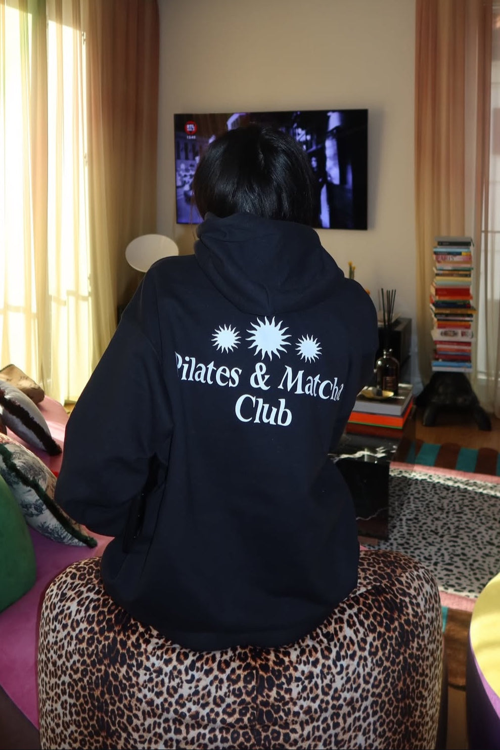 Hoodie "Pilates & Matcha Club" black
