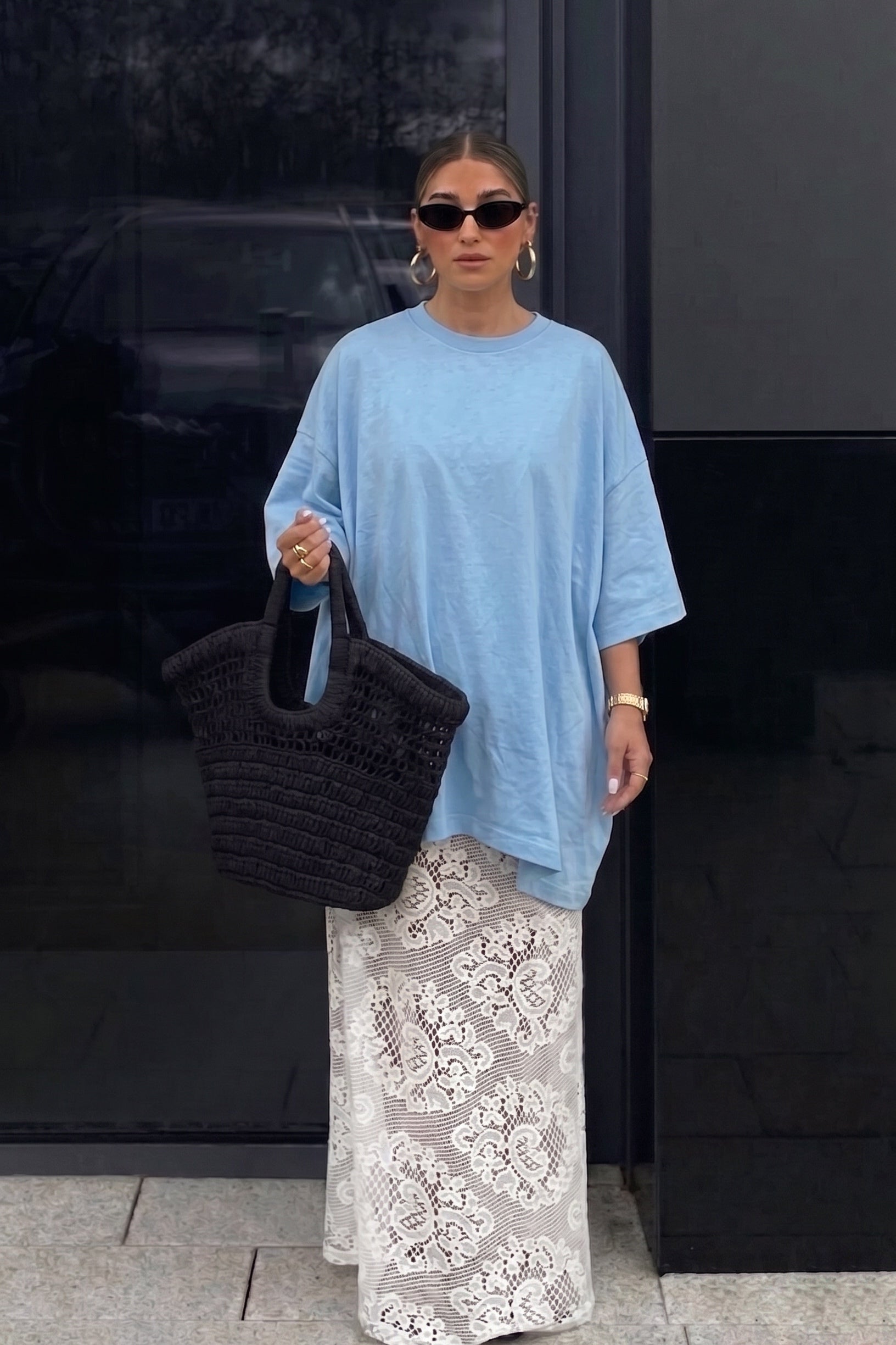 Maxi T-shirt "Basic" Light Blue