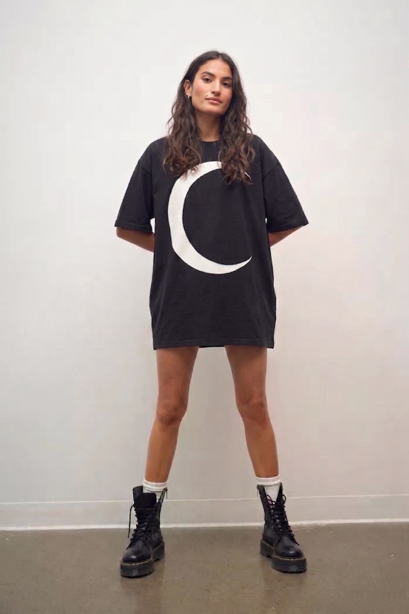 Maxi T-shirt "Moon" Black Unisex