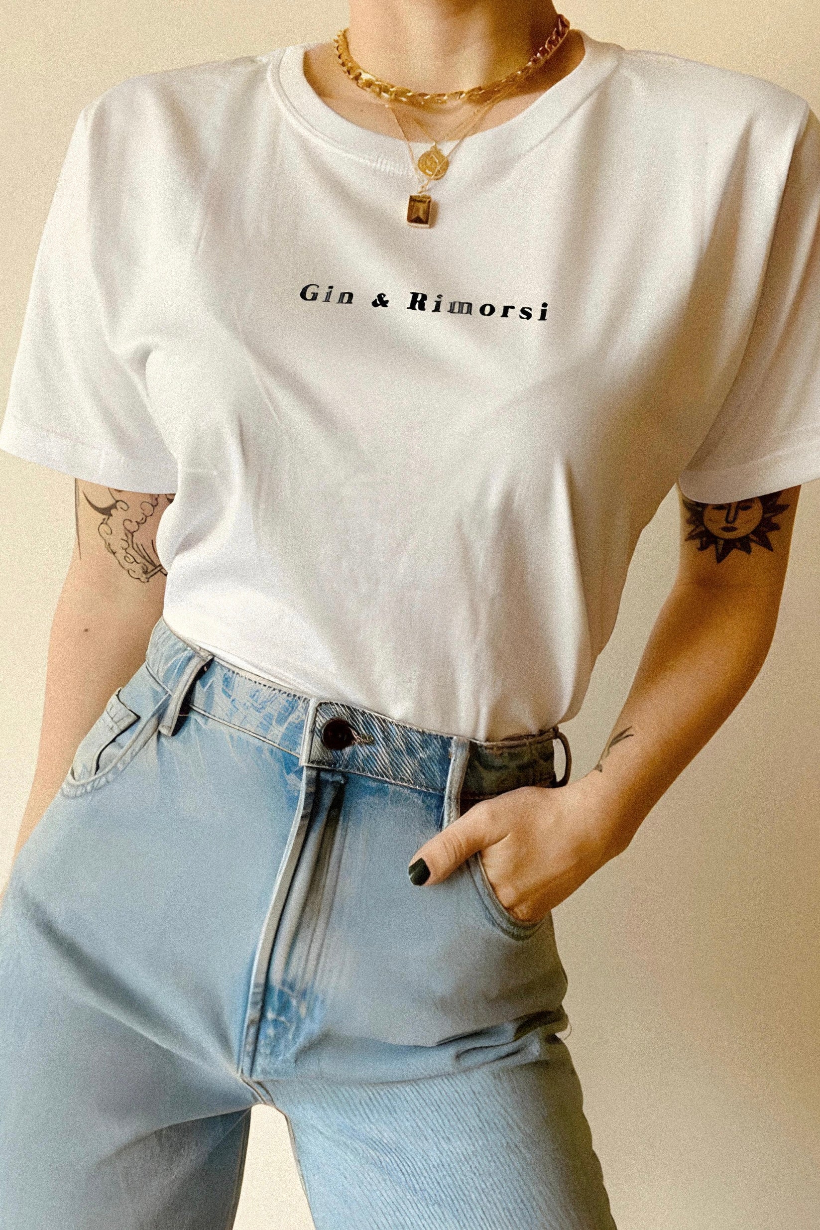 T-Shirt "Gin & Rimorsi" white