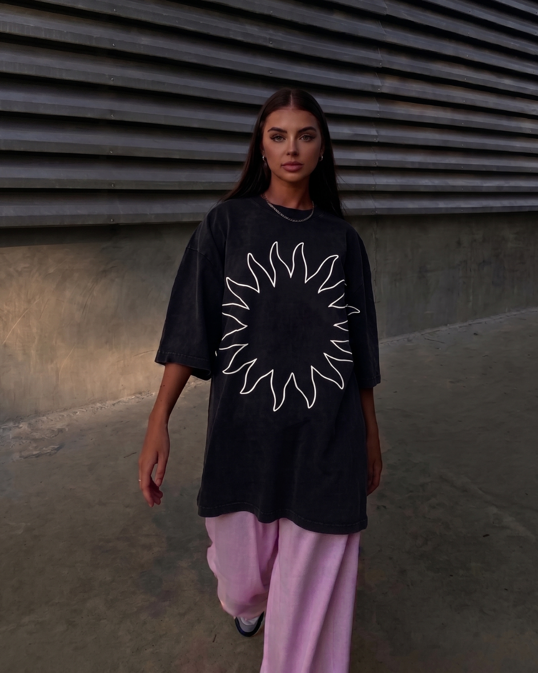 Maxi T-shirt "Sun" Black Unisex