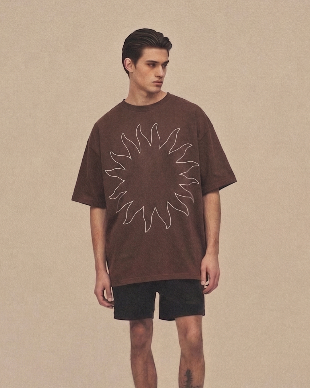 Maxi T-shirt "Sun" Brown Unisex
